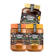 Flower farm pindakaas of hazelnootpasta